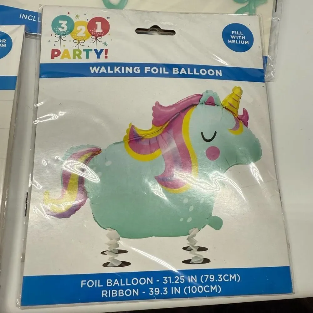 D14  Party City Party Decorations- 8 piece unicorn party supplies and balloons
